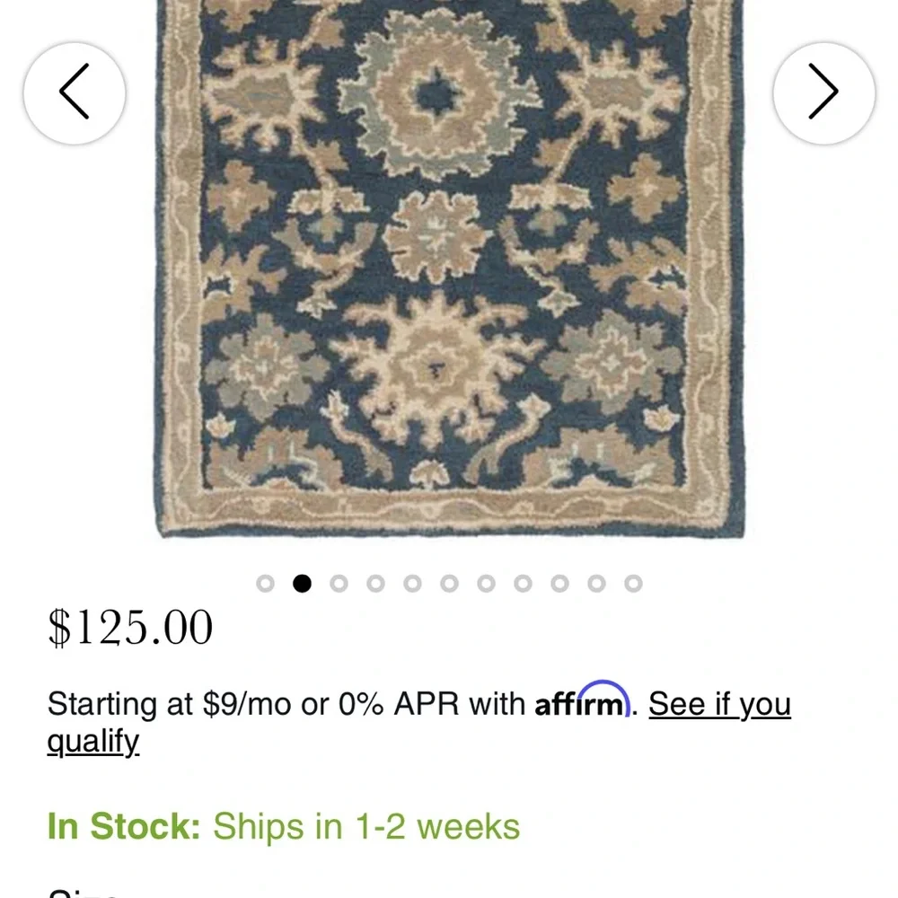 Lovely Blue and Tan 2x3 area rug